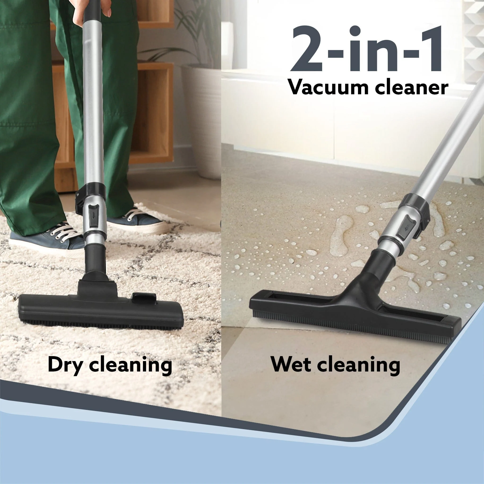 Ace Wet & Dry Vacuum Cleaner, 1600 Watts, 21.5 Kpa Suction Power, 30 Litres Tank Capacity, Home Use, Blower Function, Washable 3L Dust Bag, Stainless Steel Body (Black/Red/Steel) - Image 2