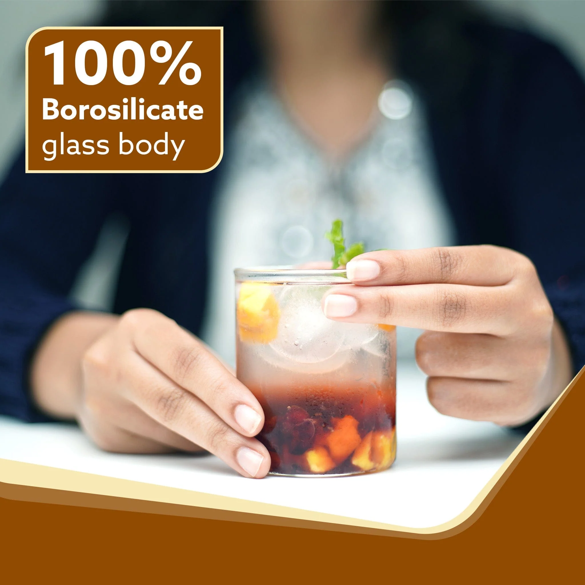 Elite Borosilicate Glass Tumbler, Serves Water, Cold Drinks, Juice, Milk, Pack of 6, 255 ml, Flame Proof Glasses, Microwave & Dishwasher Safe, Transparent - Image 3