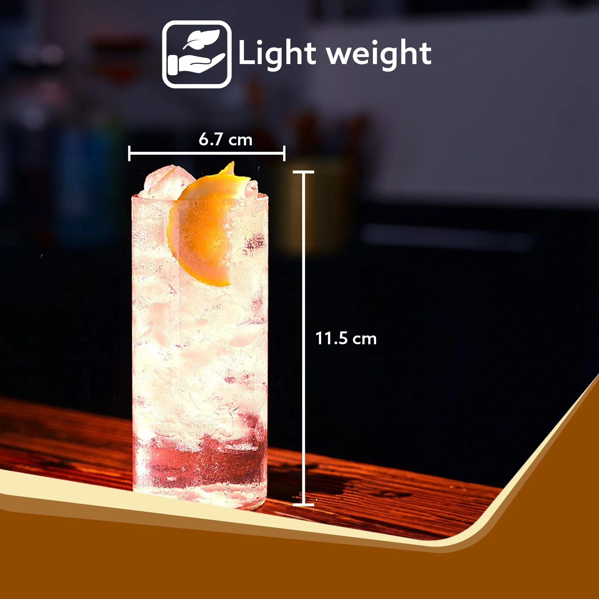 Elite Borosilicate Glass Tumbler, Serves Water, Cold Drinks, Juice, Milk, Pack of 6, 340 ml, Flame Proof Glasses, Microwave & Dishwasher Safe, Transparent - Image 6