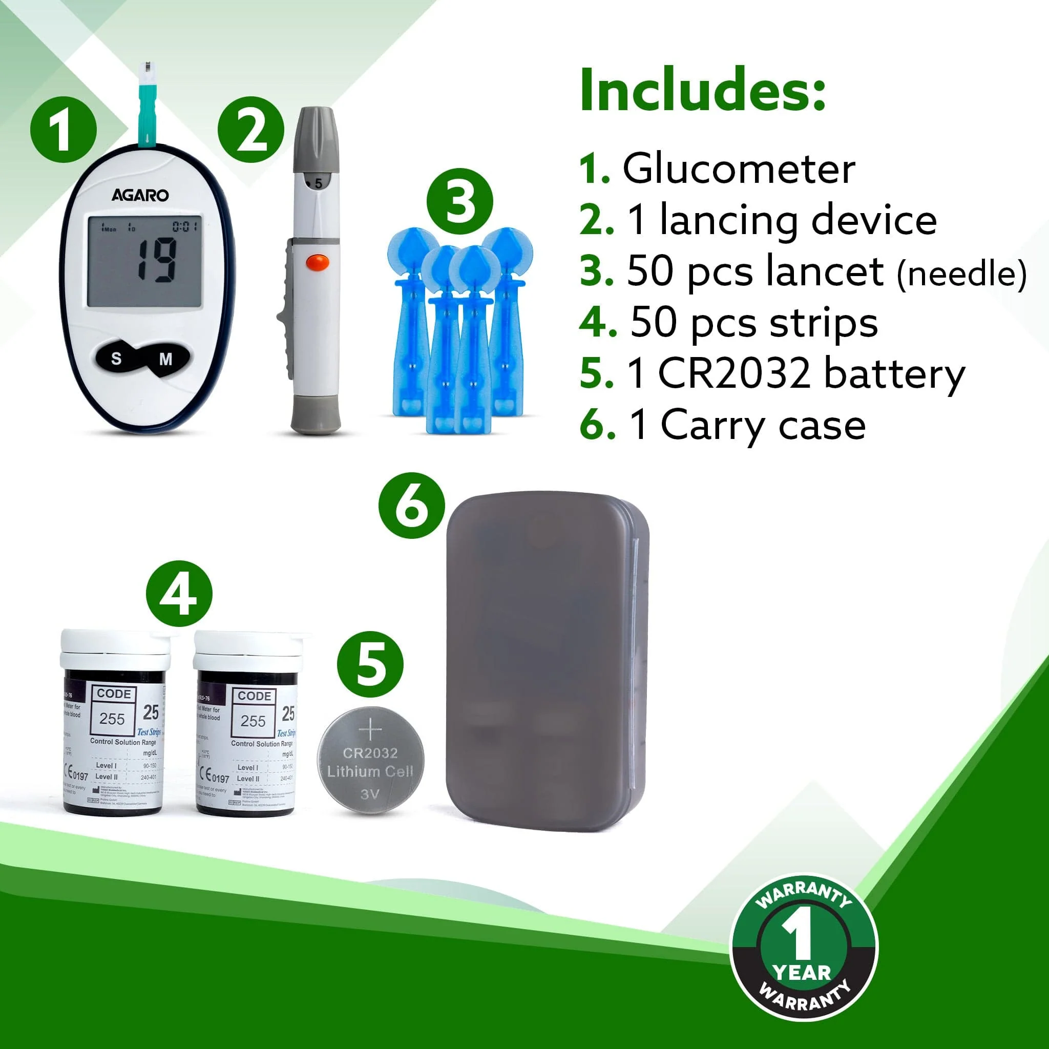 Glucometer, Blood Glucose Monitoring System with 50pcs Strips & Lancets, Glucometer Machine, Instant Blood Sugar Test at Home, Fast Blood Sugar Testing Device, Simple & Accurate, GLM-76 - Image 7