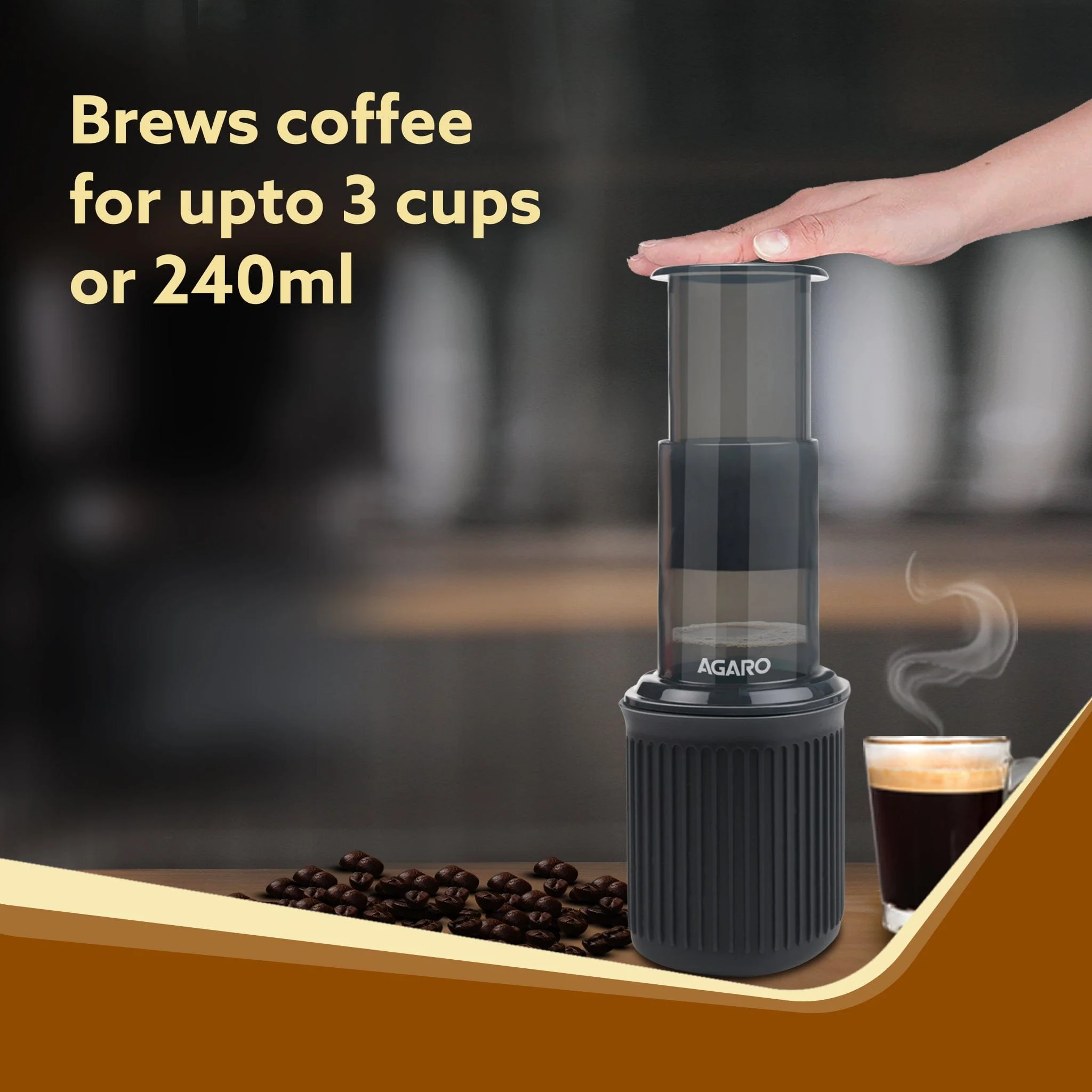 Royal Manual Press Coffee Espresso Maker With Travel Cup, Travel Coffee Maker, Portable, Bonus 500 Paper Filter - Image 3