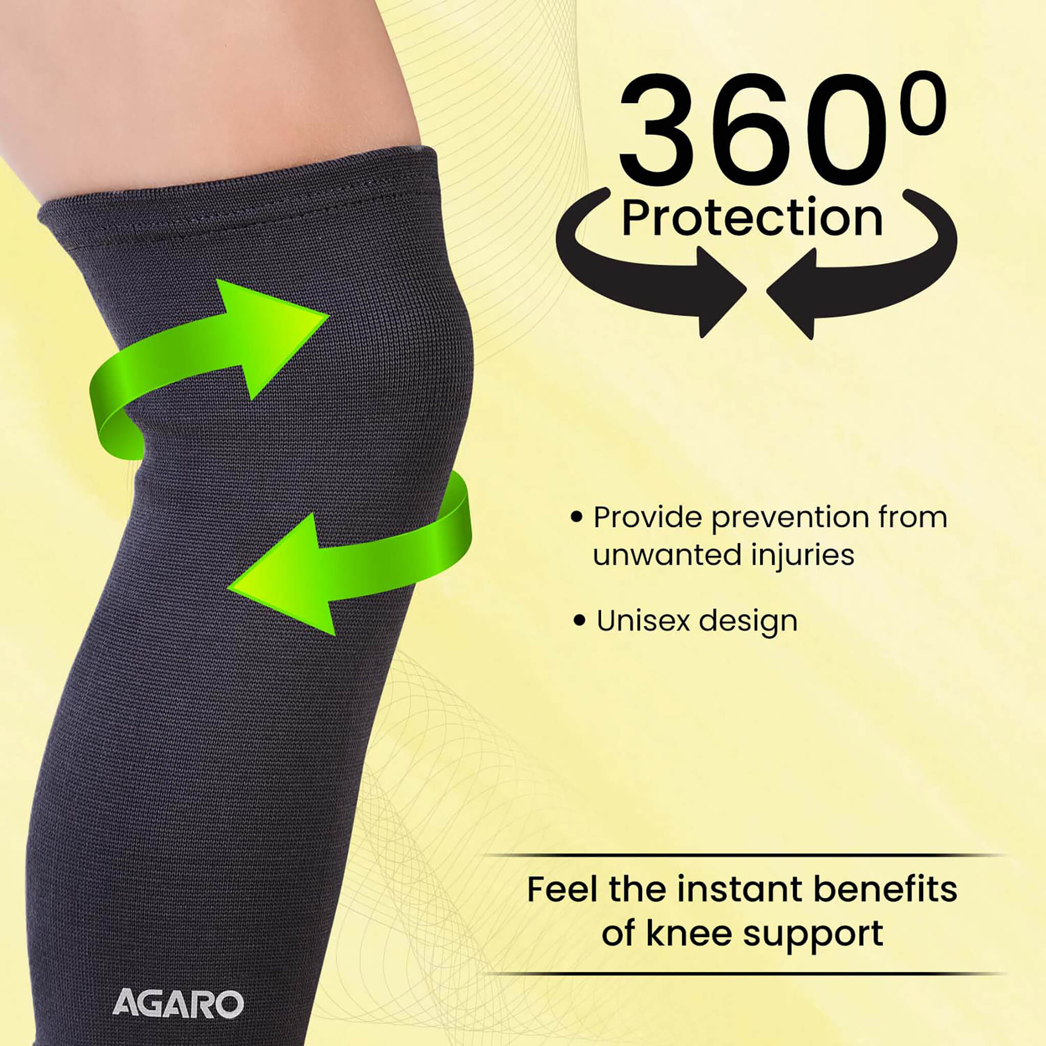 Tubular Stretchable Knee Cap,  Breathable Fabric, Uniform Compression, Relieves Muscle Pain, Joint Pain, Injury Recovery, For Workout, Running, For Men And Women, Medium, Black, Pack of 2 - Image 4
