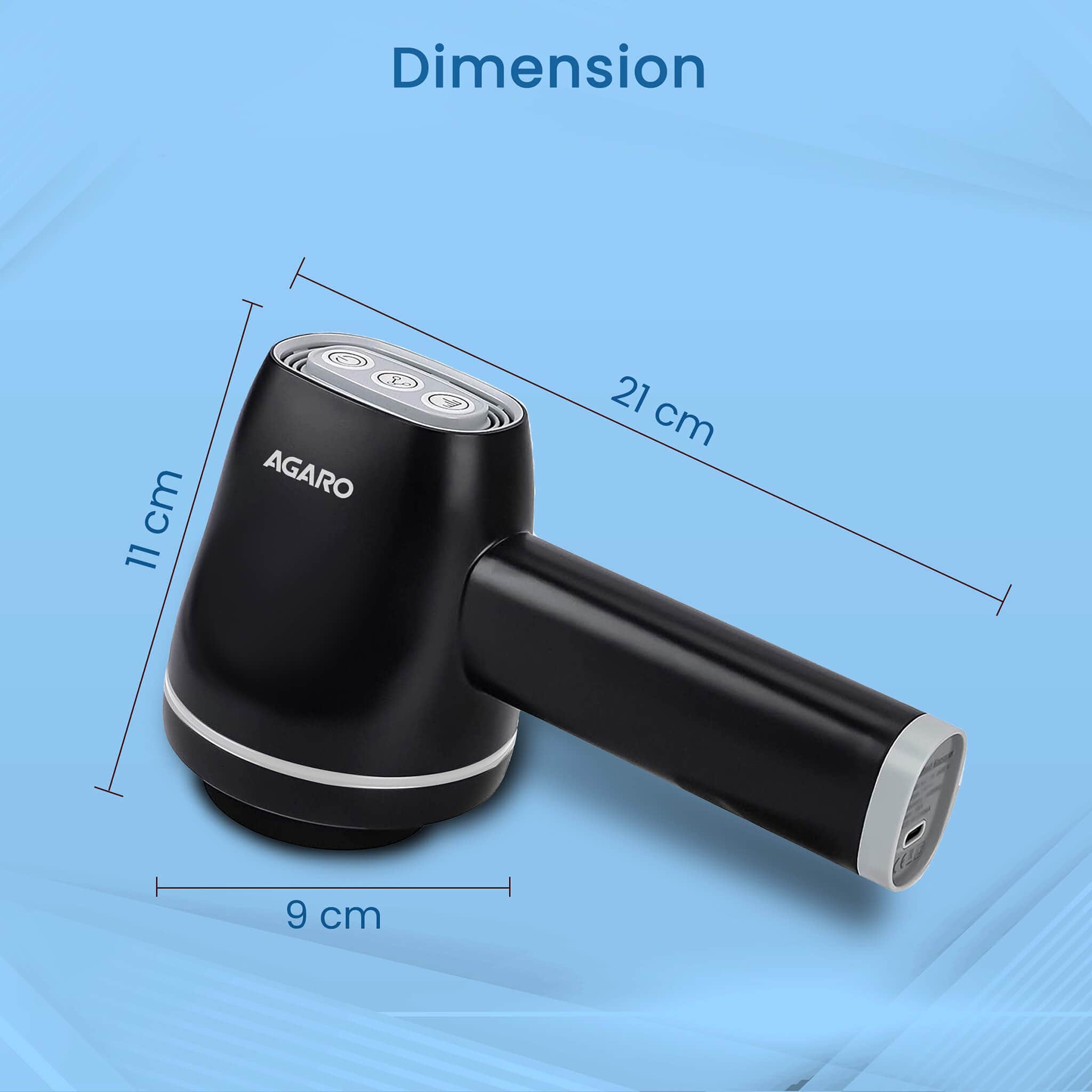 Alpha Rechargeable Handheld Body Massager - Black - Image 6
