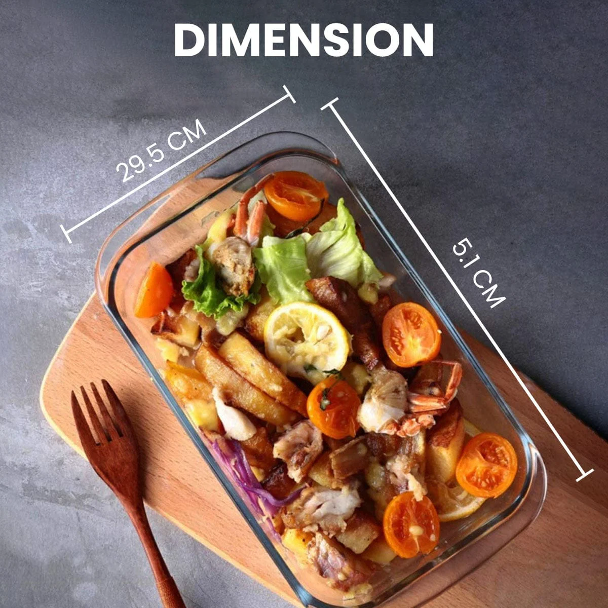 Elite Glass Baking Tray With Handle - 1600ml - Image 5