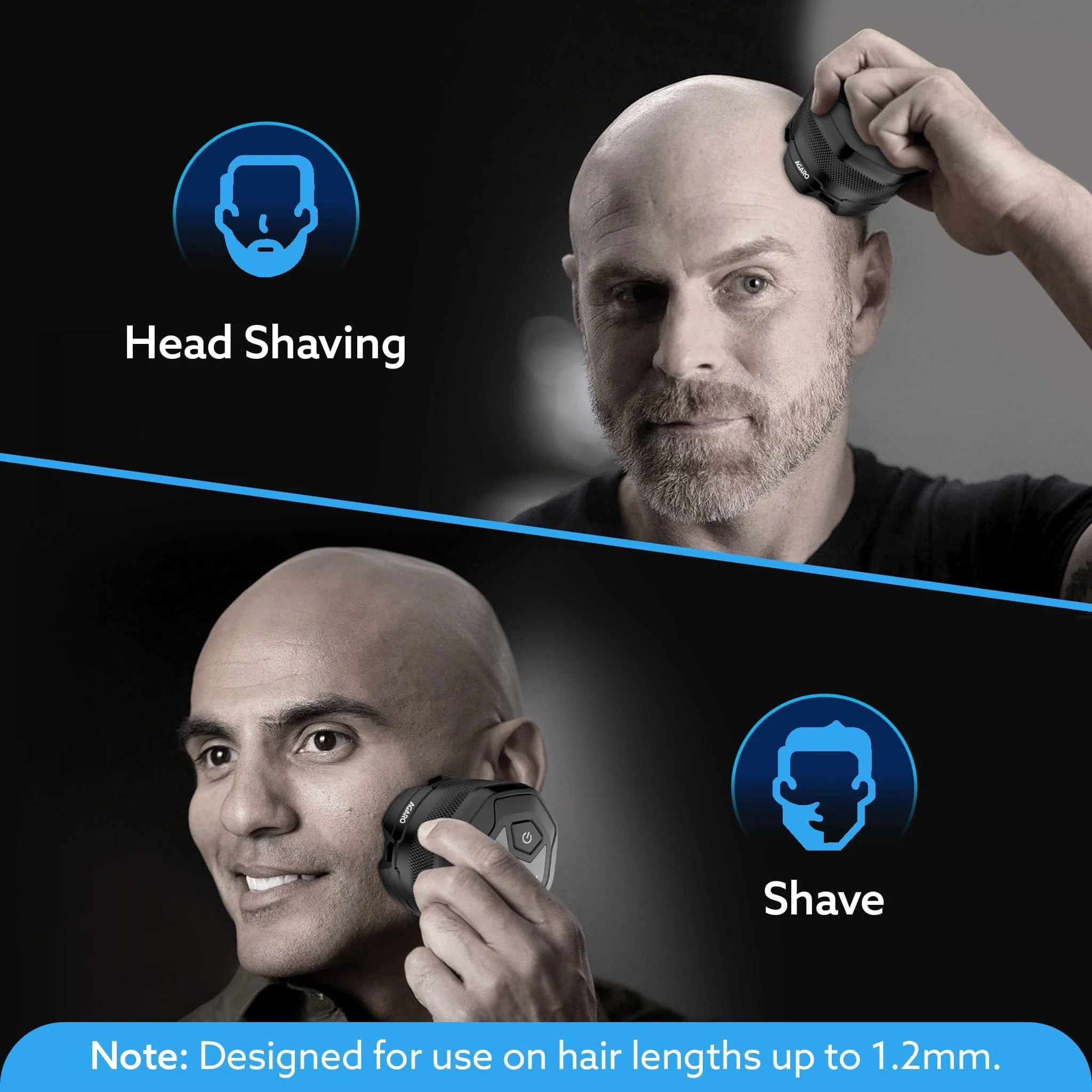 HS7979 Head Shaver, for Bald Men, 6 Flexible Heads, Wet/Dry Head Shaver, Rechargeable, IPX7 Waterproof, Detachable Heads - Image 10