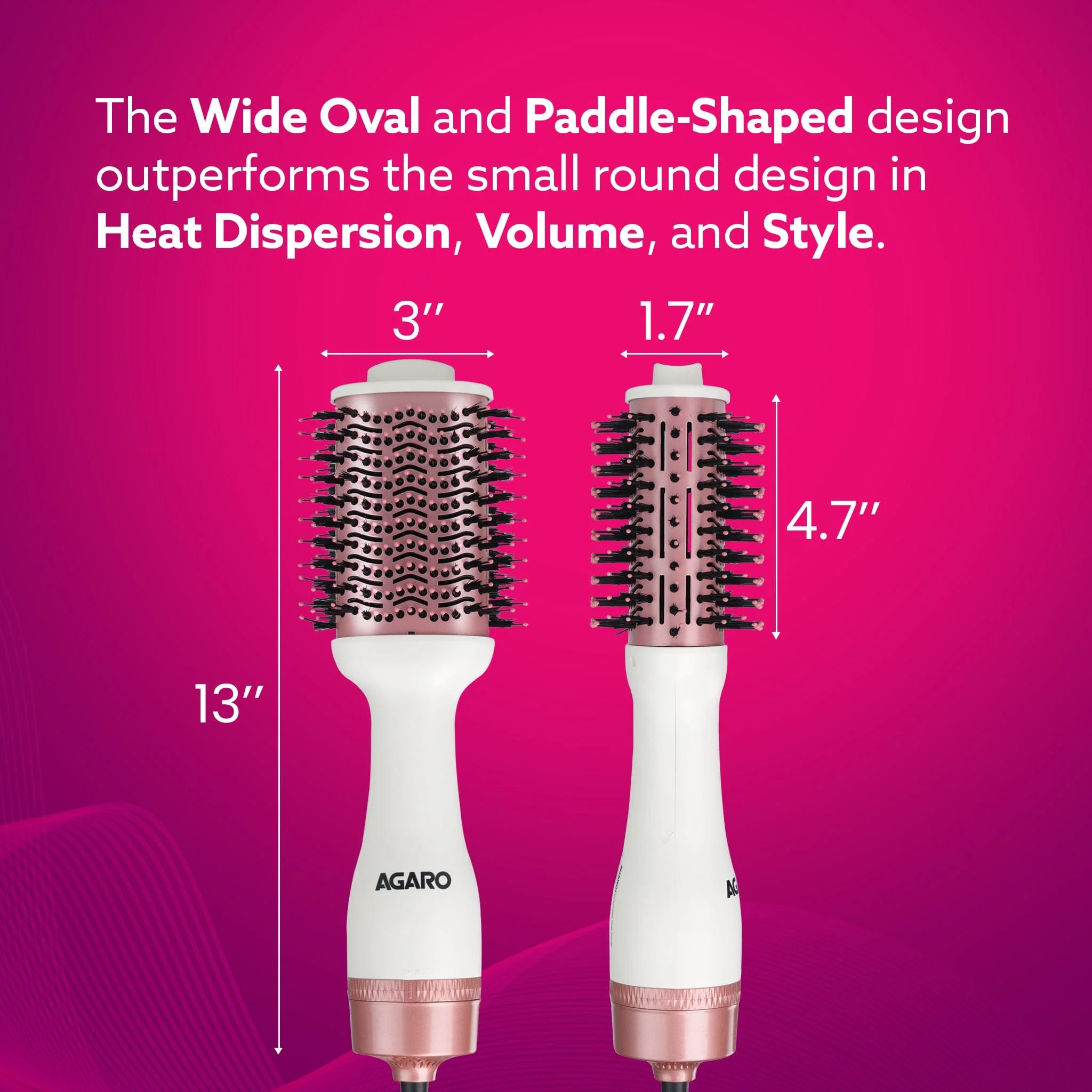 HV2179 Hot Air Brush for Hair, Blow Dryer Brush, Volumizer & Styler, 360° Airflow Vent, Oval Barrel for Hair Volume, Charcoal Bristles, Ceramic Coating Brushing Head, 1200W - Image 13