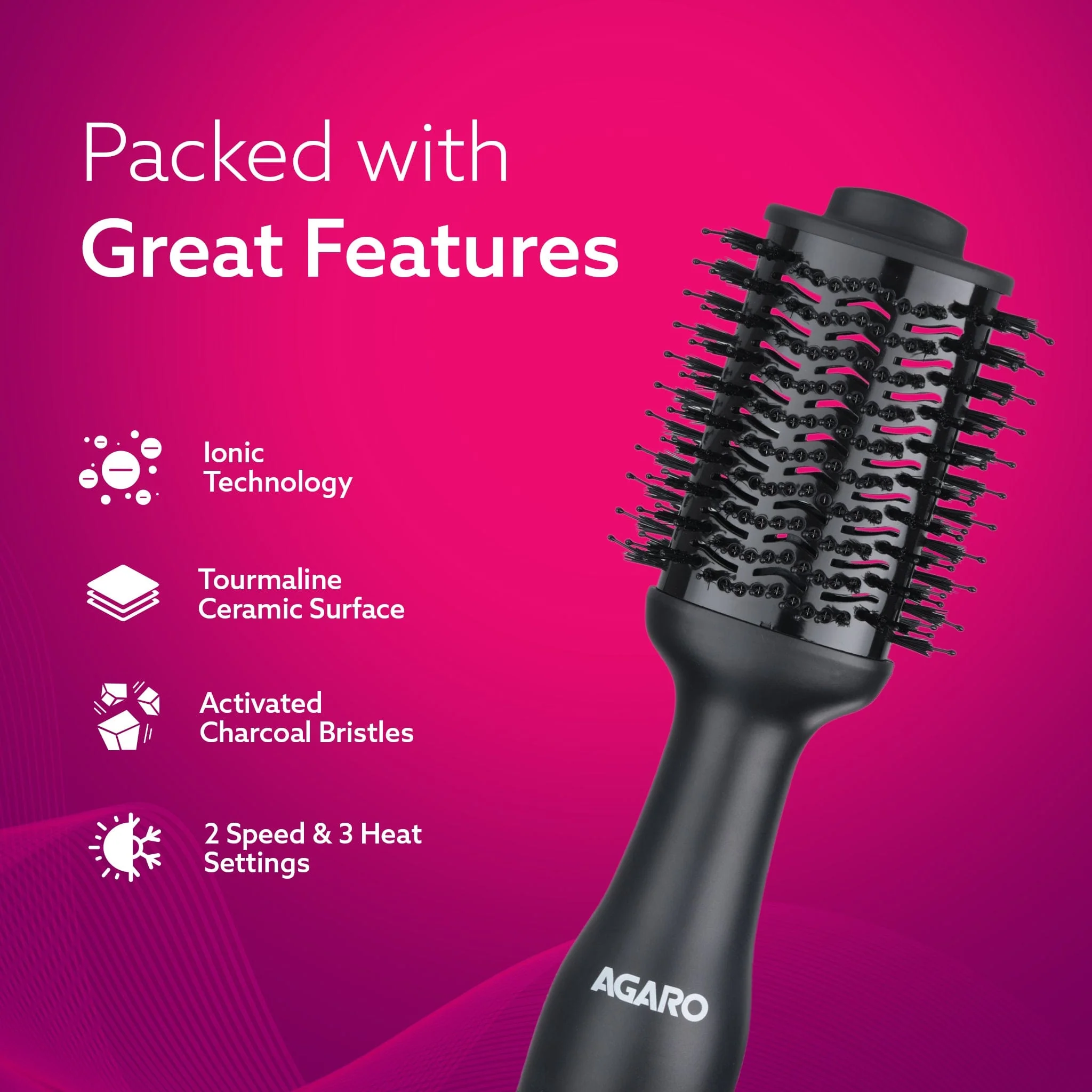 HV2179 Hot Air Brush for Hair, Blow Dryer Brush, Volumizer & Styler, 360° Airflow Vent, Oval Barrel for Hair Volume, Charcoal Bristles, Ceramic Coating Brushing Head, 1200W - Image 18