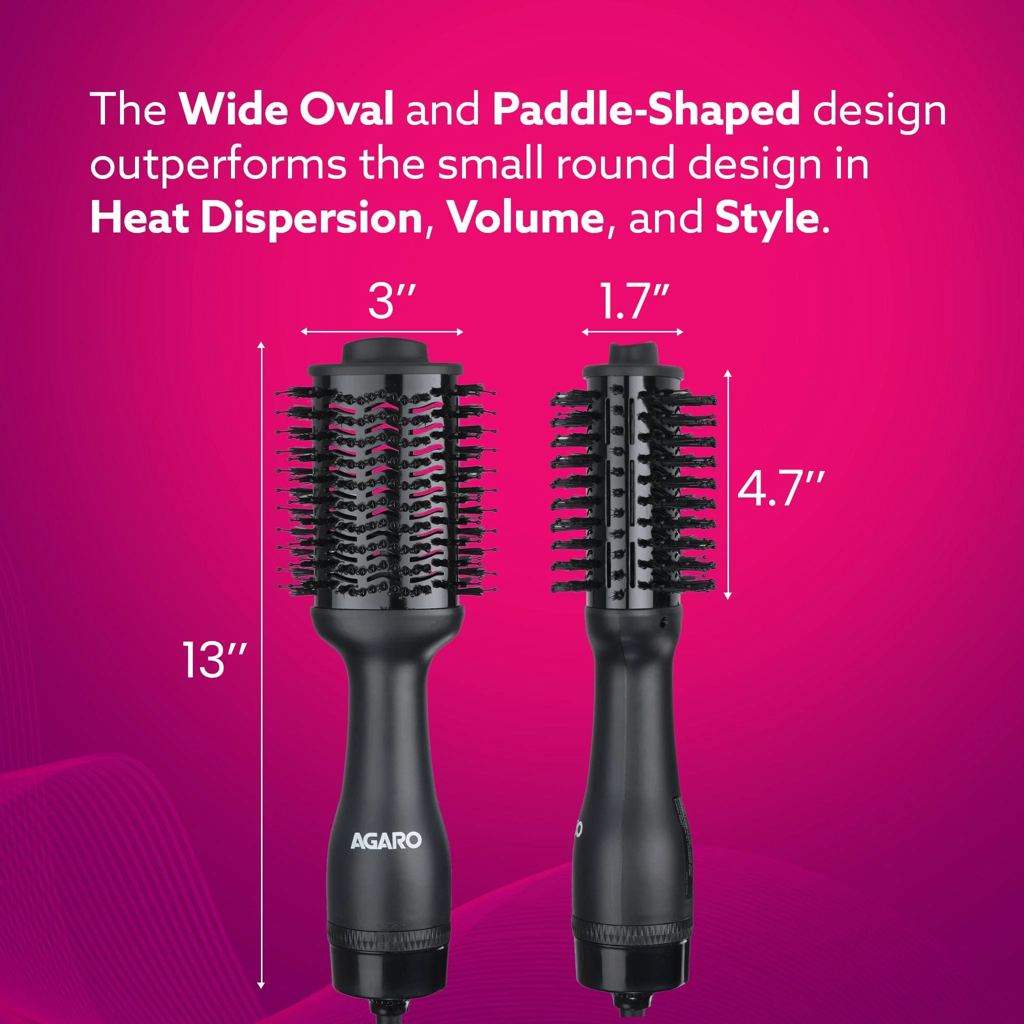 HV2179 Hot Air Brush for Hair, Blow Dryer Brush, Volumizer & Styler, 360° Airflow Vent, Oval Barrel for Hair Volume, Charcoal Bristles, Ceramic Coating Brushing Head, 1200W - Image 21