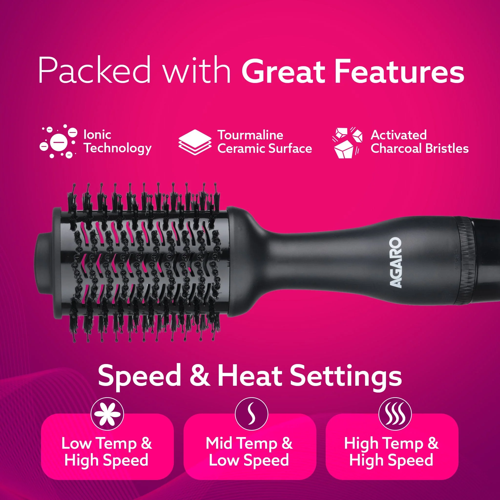 HV2179 Hot Air Brush for Hair, Blow Dryer Brush, Volumizer & Styler, 360° Airflow Vent, Oval Barrel for Hair Volume, Charcoal Bristles, Ceramic Coating Brushing Head, 1200W - Image 24