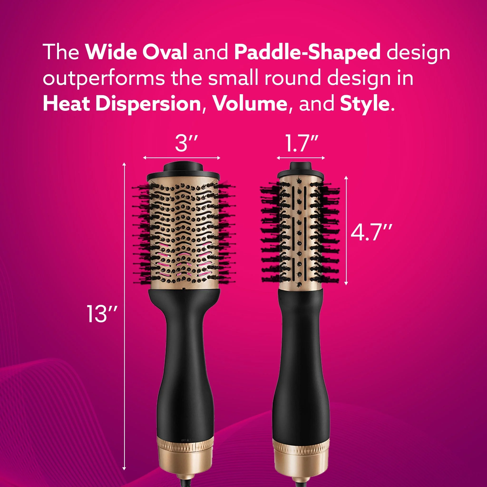 HV2179 Hot Air Brush for Hair, Blow Dryer Brush, Volumizer & Styler, 360° Airflow Vent, Oval Barrel for Hair Volume, Charcoal Bristles, Ceramic Coating Brushing Head, 1200W - Image 5