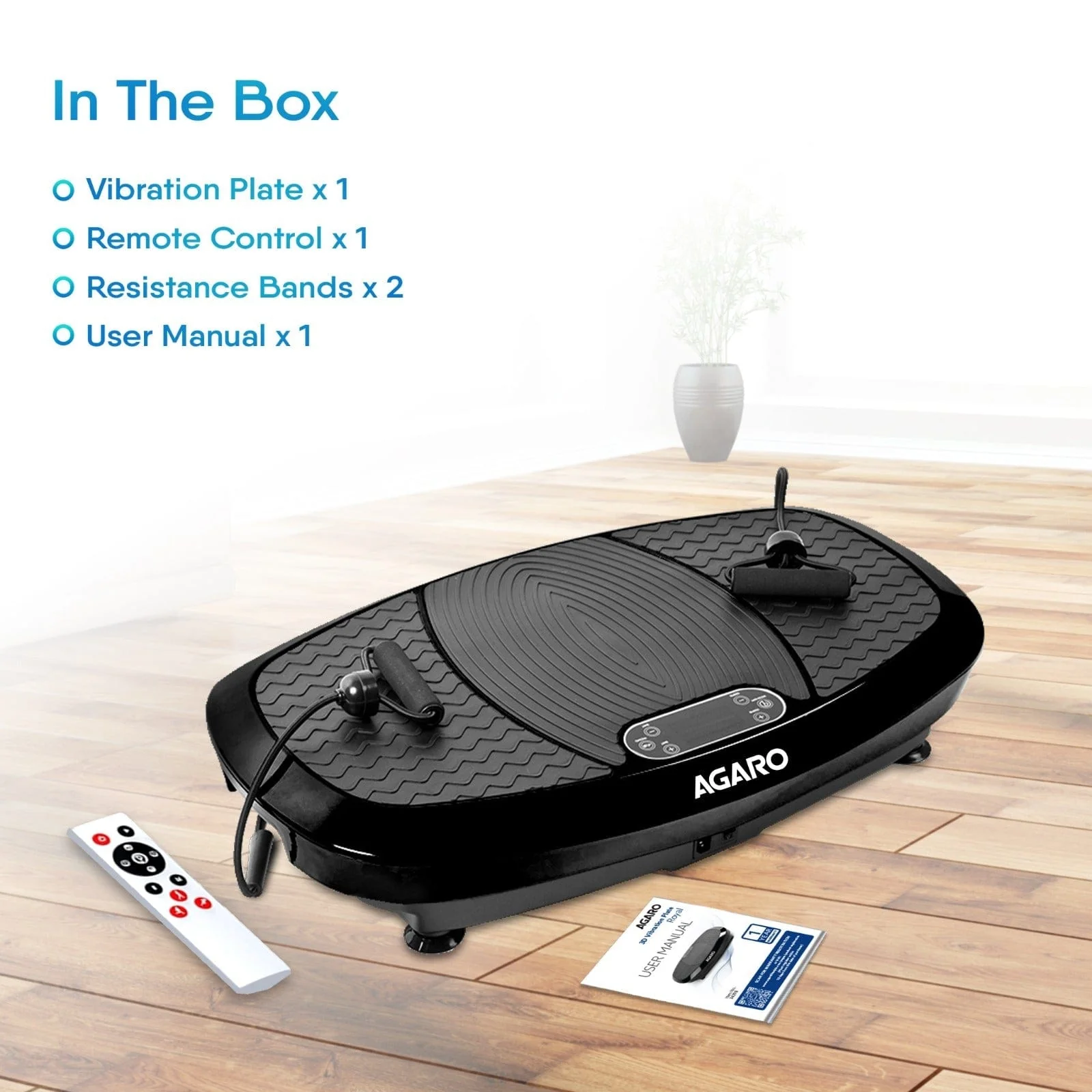 Royal 3D Vibration Plate Massager, Gym & Workout Machine , Muscle To ning, Calorie Burning, Weight Loss, 5 Auto Programs, Manual Mode, 180 Speeds, Adjustable Timer, With Remote & 2 Balance Straps - Image 12