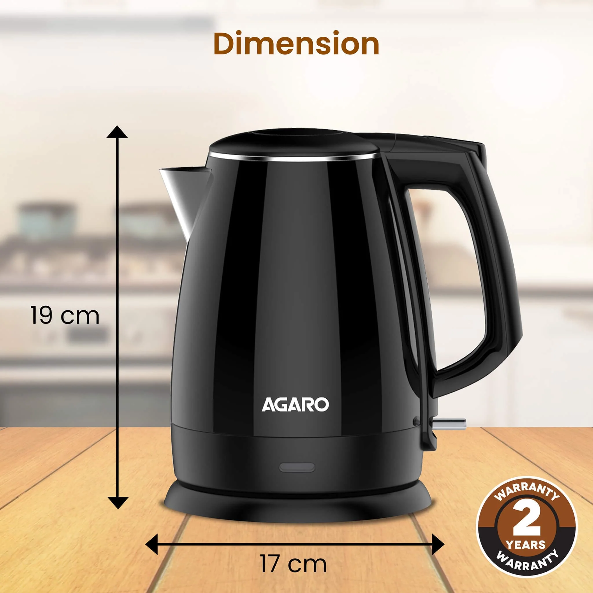 Royal Double Layered Kettle-1.5 Litres - Black - Image 6