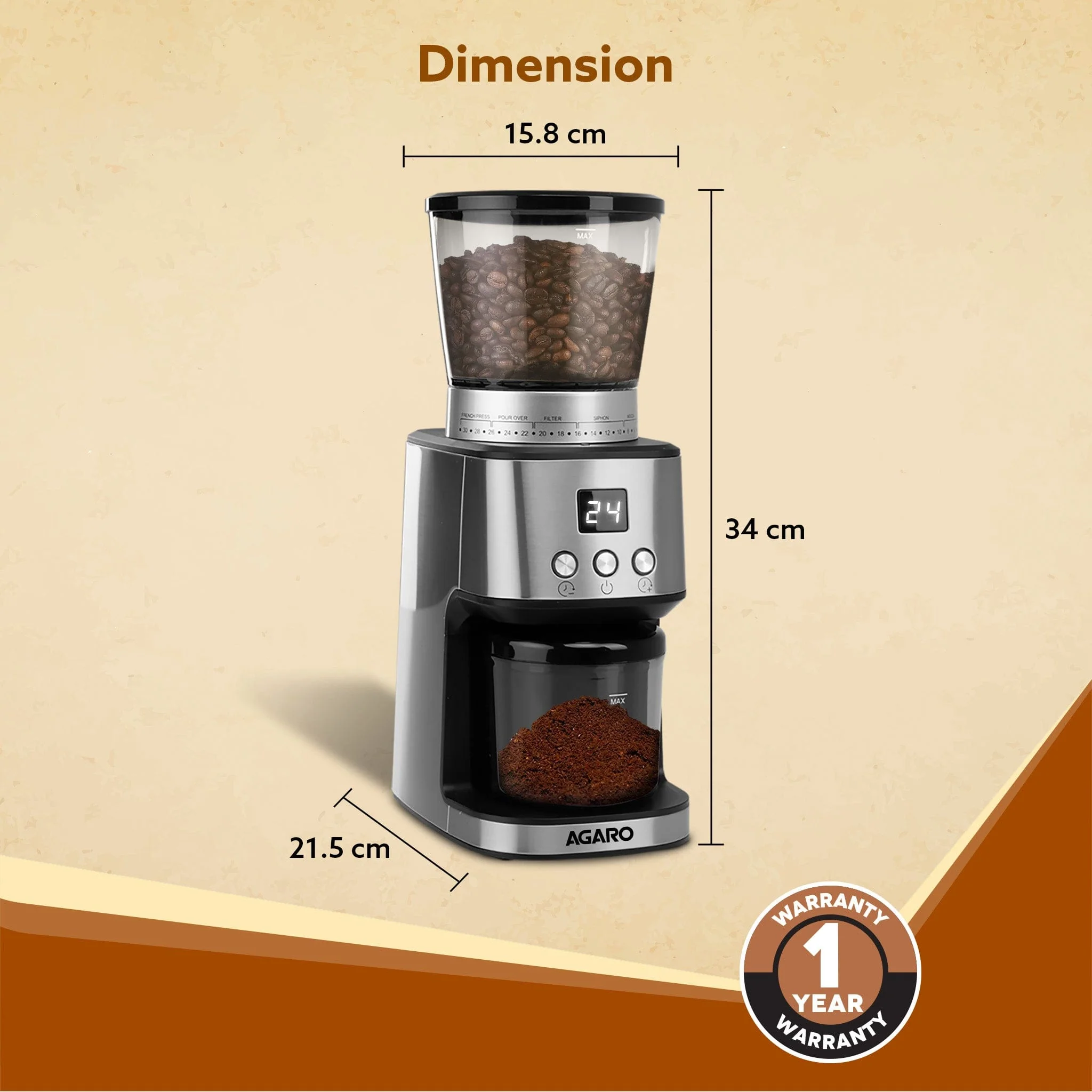 Supreme Coffee Grinder - Silver - Image 6