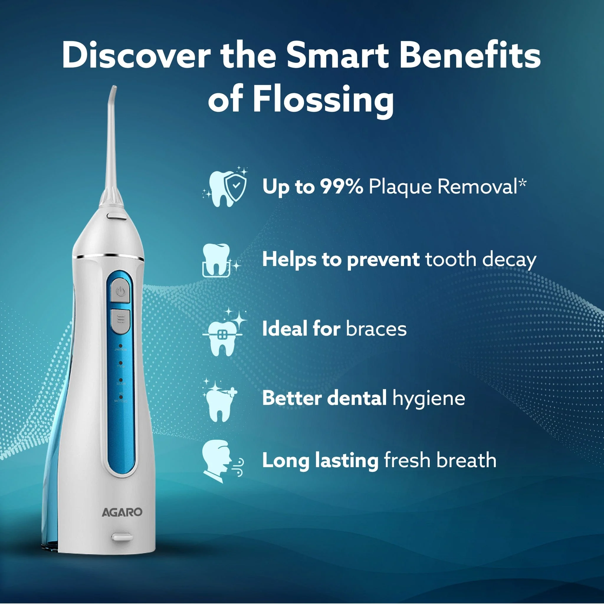 Ultra Plus Portable Dental Flosser: 8 nozzles, 4 modes, cordless, rechargeable, IPX7 waterproof, 200ml tank. Ideal for home/travel oral care. - Image 3